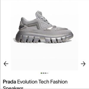 PRADA Evolution sneakers grey SILVER with LOGO EUC